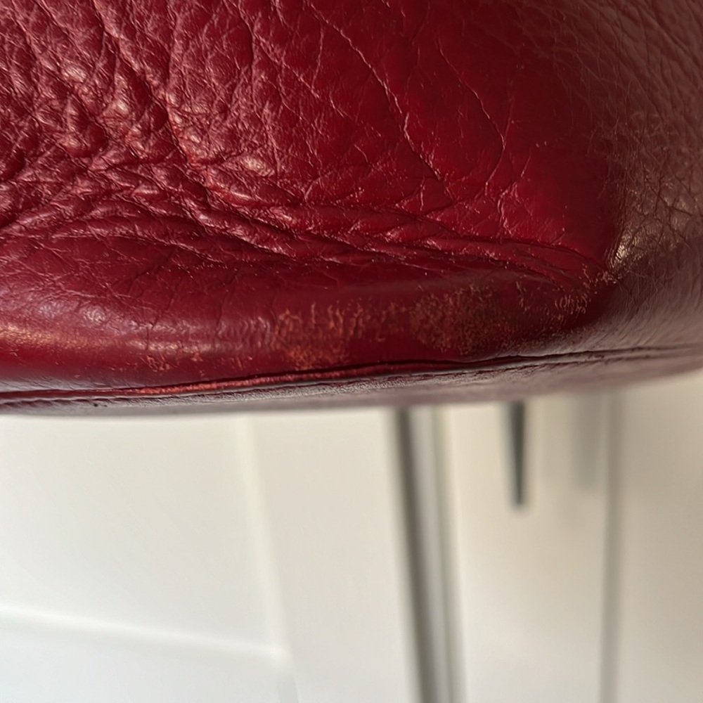 Tory Burch large tote duffle bag red pebbled leather - Picture 5 of 11